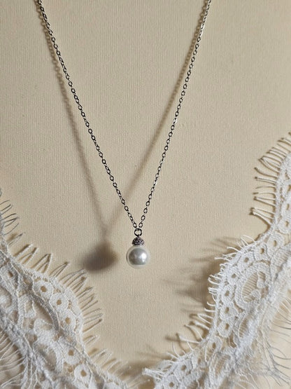Bijoux mariage collier dos strass et perle - Prêt à porter