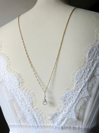Collier de dos mariage chaîne maille Singapour - Prêt à porter bijoux mariage