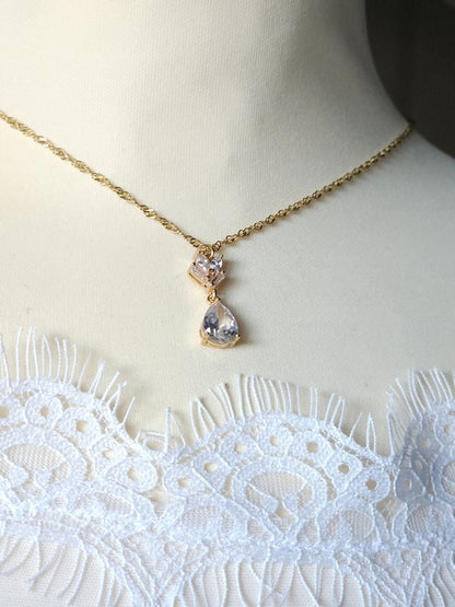 Collier de dos mariage chaîne maille Singapour - Prêt à porter bijoux mariage
