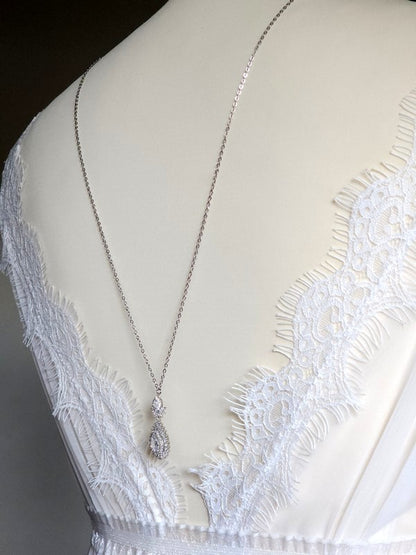 Bijou de dos collier sautoir mariage - Prêt à porter