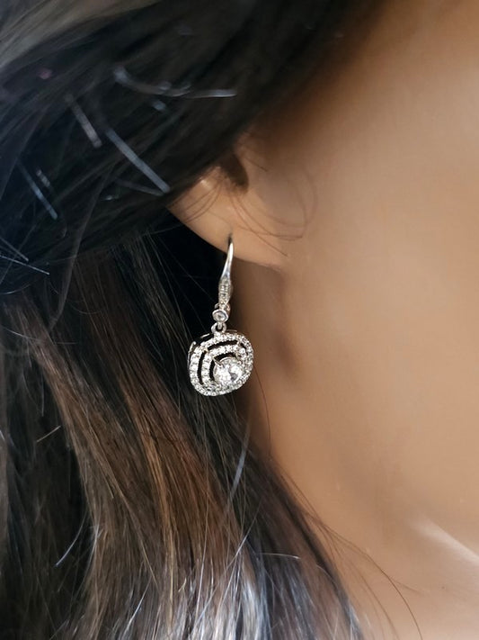 Boucles d'oreilles crochets strass - Prêt à porter bijoux mariage