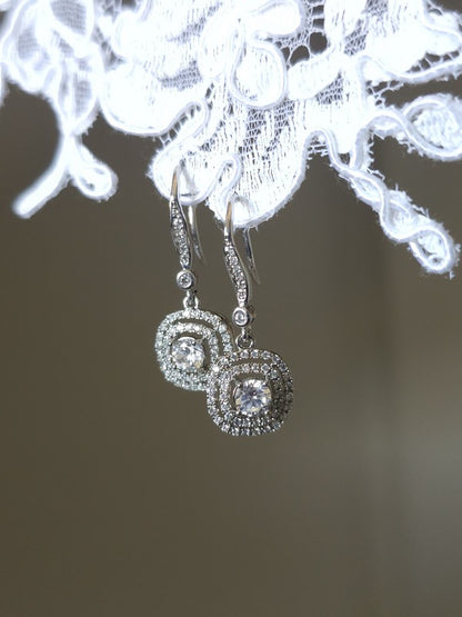 Boucles d'oreilles crochets strass - Prêt à porter bijoux mariage