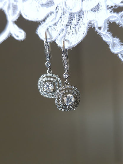 Boucles d'oreilles crochets strass - Prêt à porter bijoux mariage