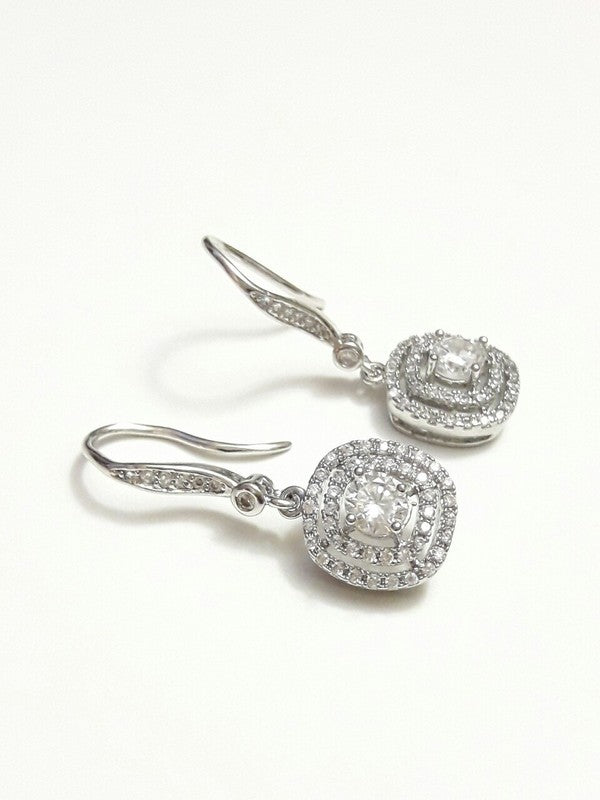 Boucles d'oreilles crochets strass - Prêt à porter bijoux mariage