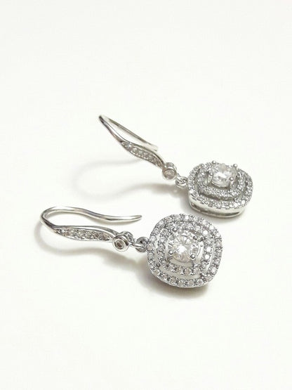 Boucles d'oreilles crochets strass - Prêt à porter bijoux mariage