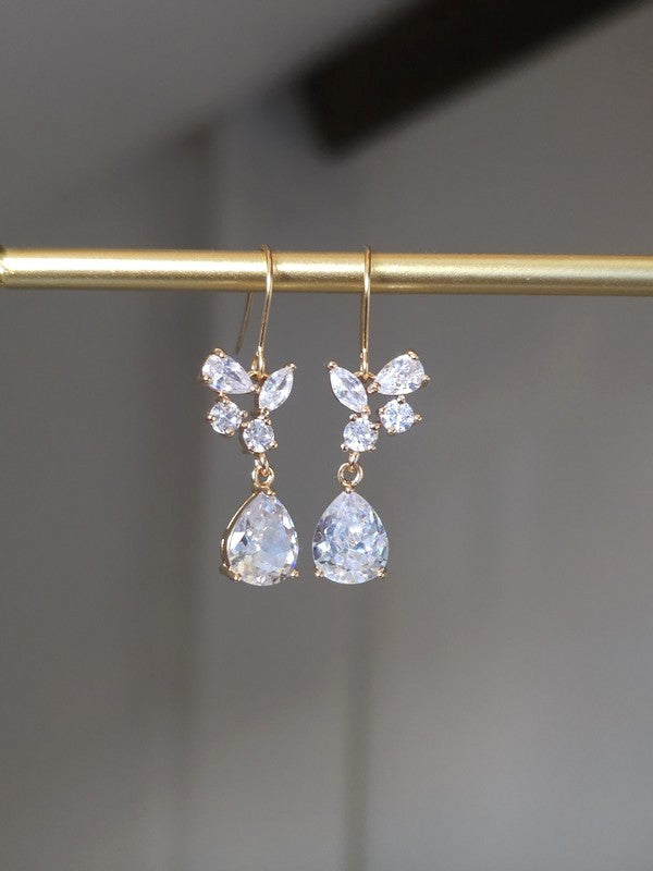 Boucles d'oreilles mariage gouttes strass - Prêt à porter bijoux mariage