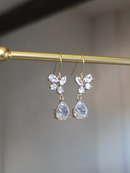 Boucles d'oreilles mariage gouttes strass - Prêt à porter bijoux mariage
