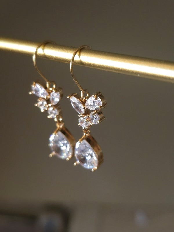 Boucles d'oreilles mariage gouttes strass - Prêt à porter bijoux mariage
