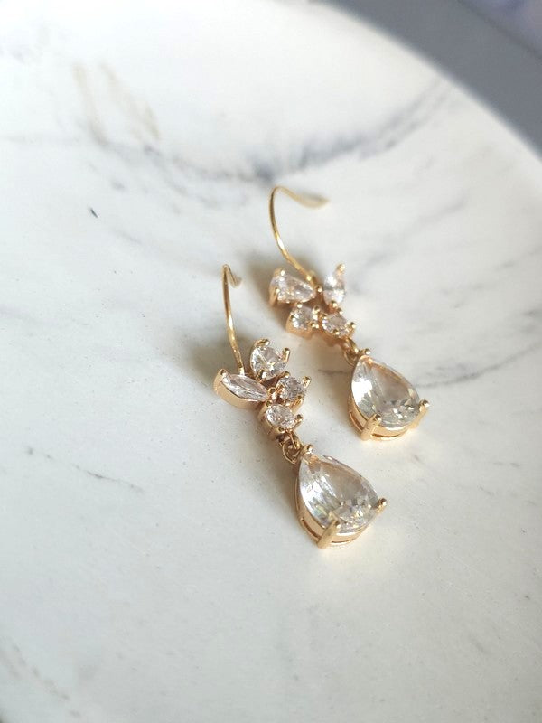 Boucles d'oreilles mariage gouttes strass - Prêt à porter bijoux mariage