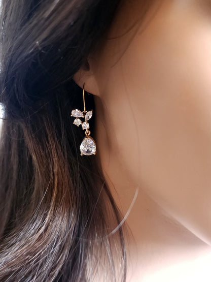 Boucles d'oreilles mariage gouttes strass - Prêt à porter bijoux mariage