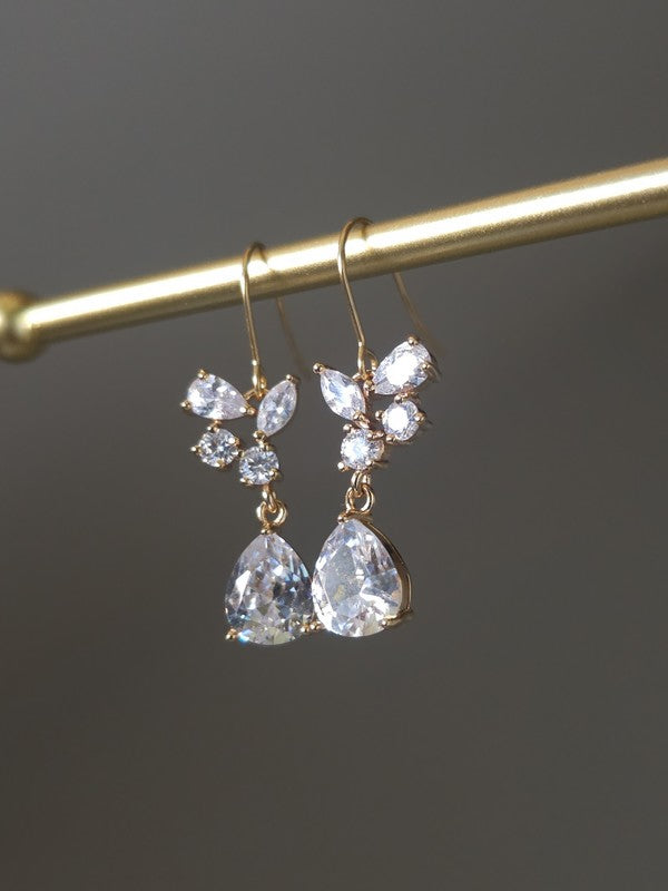 Boucles d'oreilles mariage gouttes strass - Prêt à porter bijoux mariage