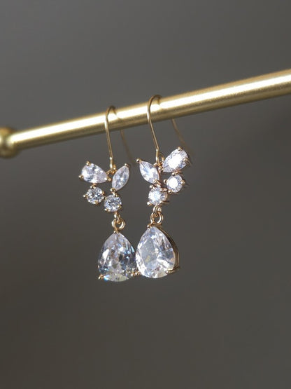 Boucles d'oreilles mariage gouttes strass - Prêt à porter bijoux mariage
