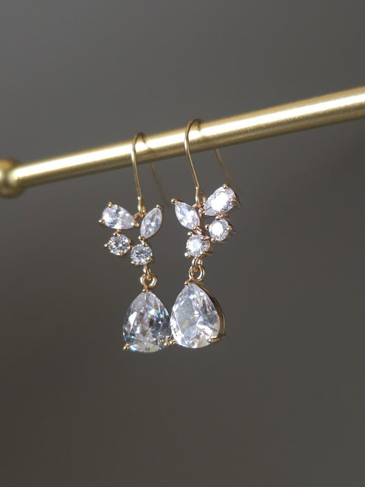 Boucles d'oreilles mariage gouttes strass - Prêt à porter bijoux mariage