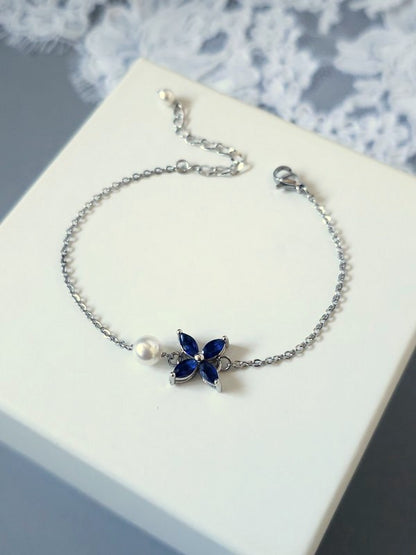 Parure mariage Icône bleu saphir - Bijoux mariage prêts à porter