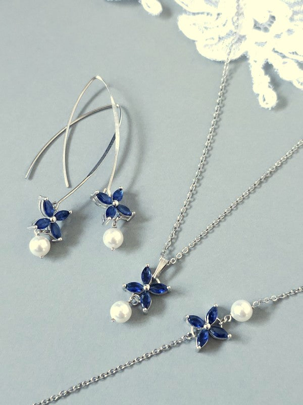 Parure mariage Icône bleu saphir - Bijoux mariage prêts à porter