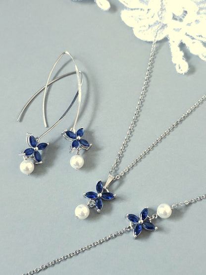 Parure mariage Icône bleu saphir - Bijoux mariage prêts à porter