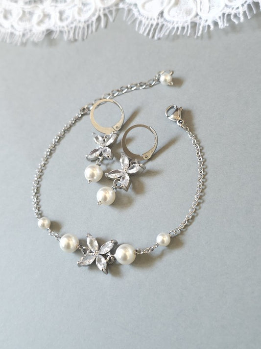 Parure mariage Icône, boucles d'oreilles mini-creoles - Bijoux mariage prêts à porter