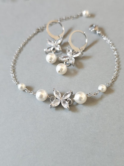 Parure mariage Icône, boucles d'oreilles mini-creoles - Bijoux mariage prêts à porter