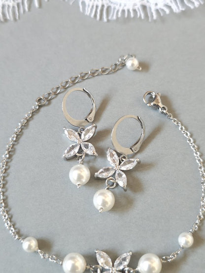 Parure mariage Icône, boucles d'oreilles mini-creoles - Bijoux mariage prêts à porter