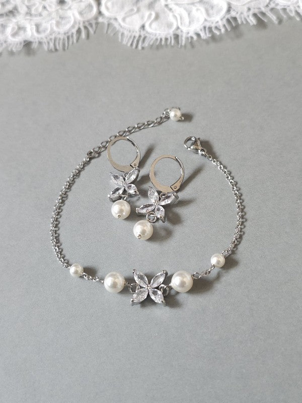 Parure mariage Icône, boucles d'oreilles mini-creoles - Bijoux mariage prêts à porter