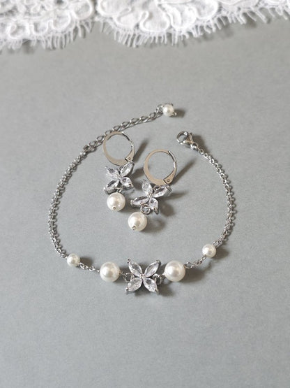 Parure mariage Icône, boucles d'oreilles mini-creoles - Bijoux mariage prêts à porter