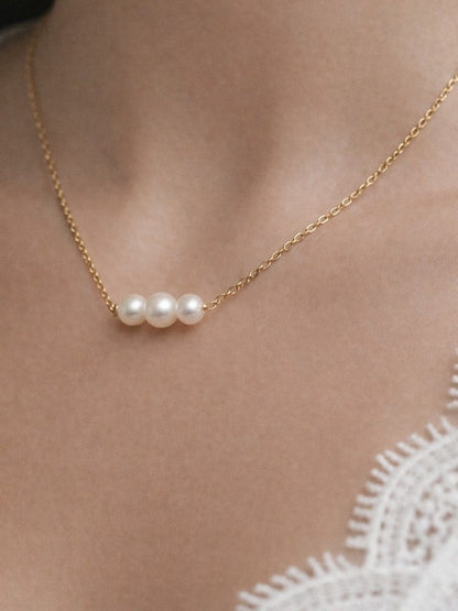 Collier trio de perles de culture - Bijoux mariage prêts à porter