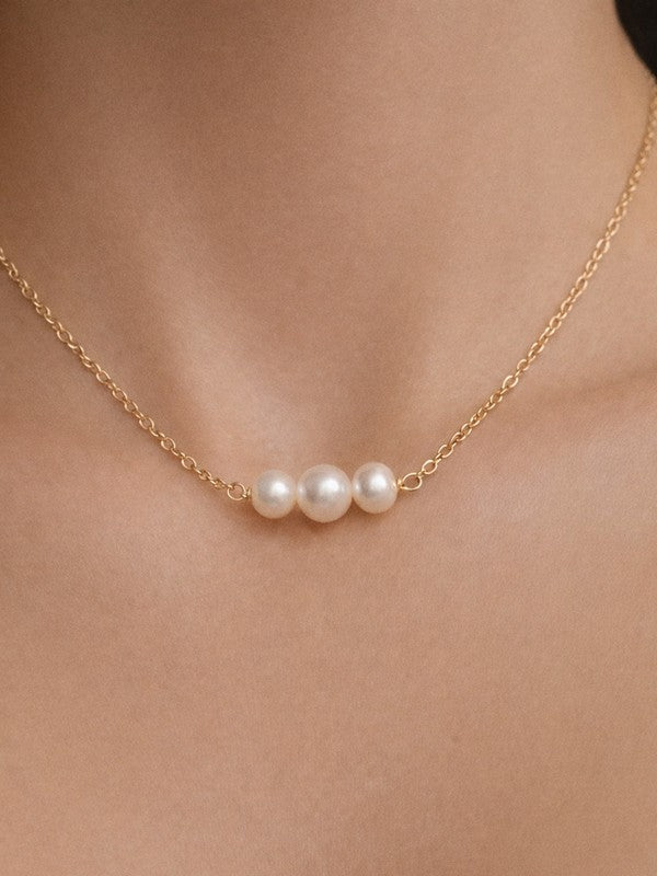 Collier trio de perles de culture - Bijoux mariage prêts à porter