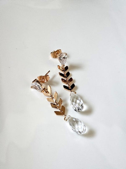 Boucles d'oreilles mariage gouttes en cristal - Prêt à porter
