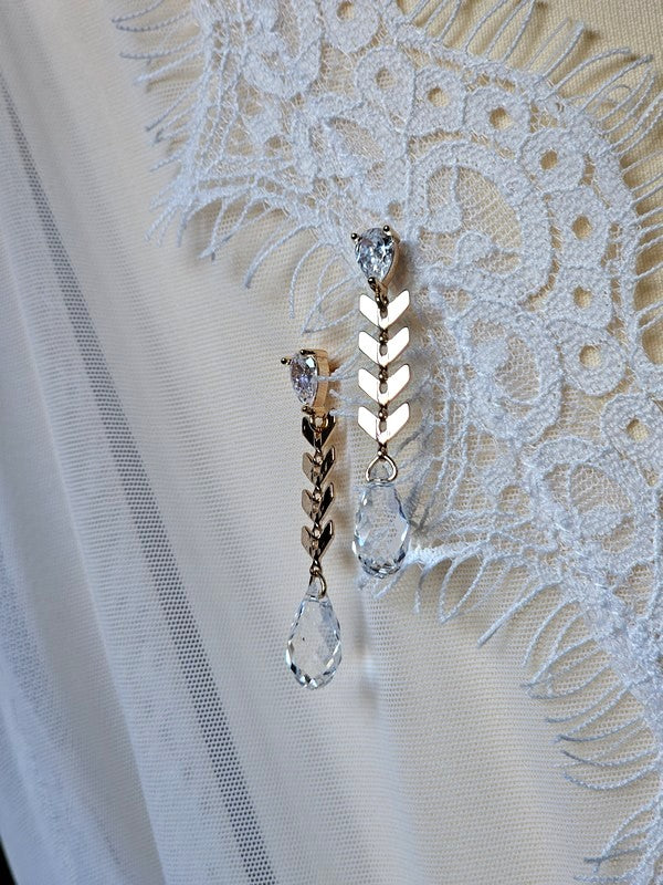 Boucles d'oreilles mariage gouttes en cristal - Prêt à porter