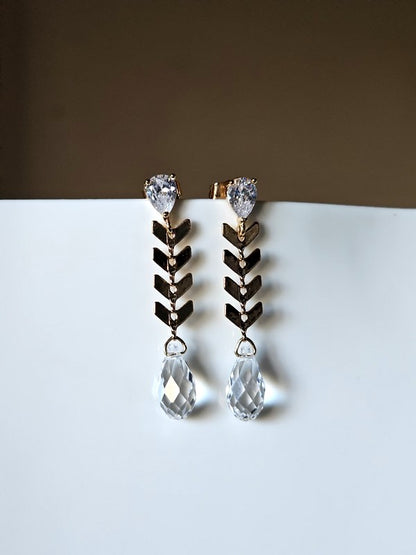 Boucles d'oreilles mariage gouttes en cristal - Prêt à porter