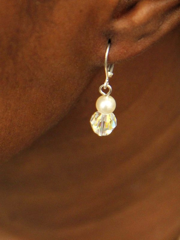 Abeline boucles d'oreilles mariées perles et cristaux
