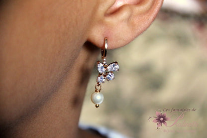 Lénaic boucles d'oreilles mariage bohème strass