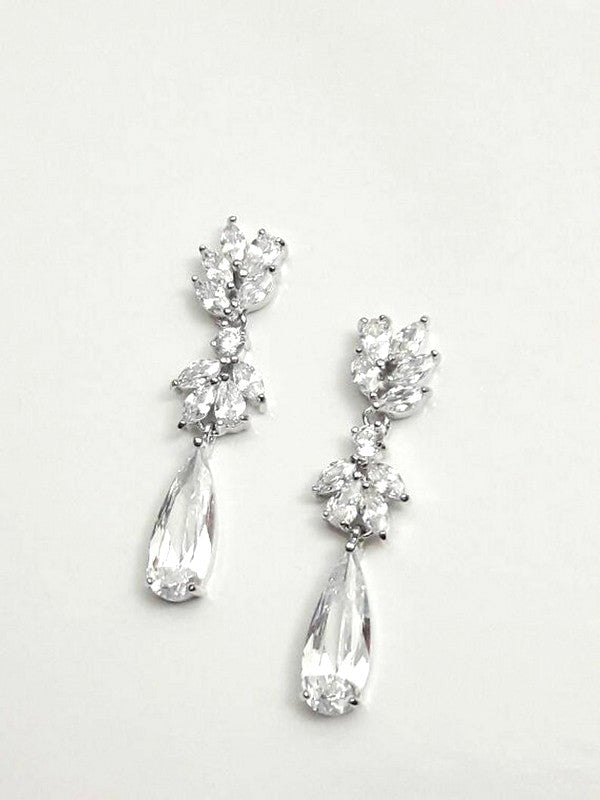 Naelle boucles d'oreilles gouttes et strass oxyde de zirconium