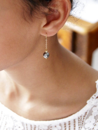 Noa boucles d'oreilles mariage perles grises