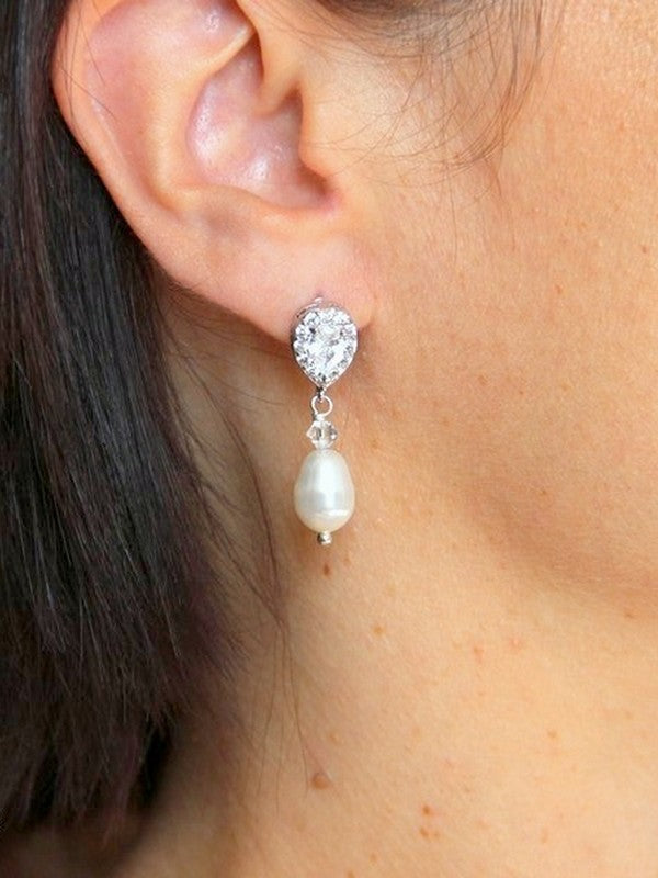 Enata boucles d'oreilles clous mariage zirconium