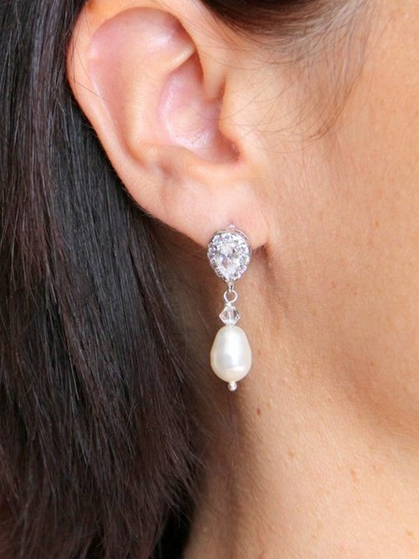 Enata boucles d'oreilles clous mariage zirconium