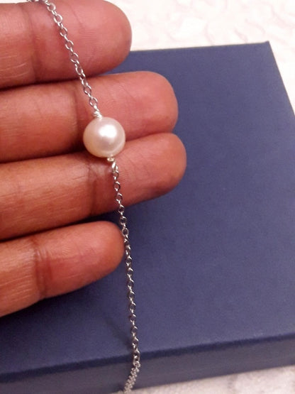 Bracelet Lidane perle d'eau douce et acier inoxydable