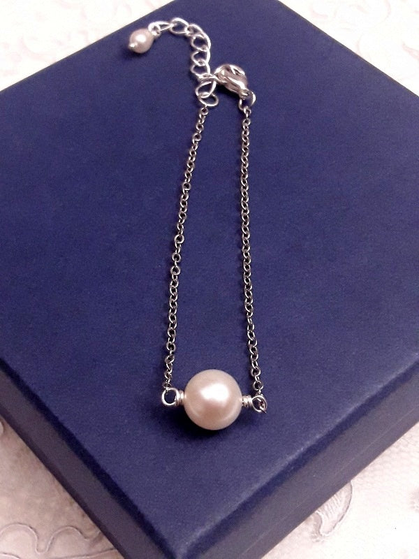 Bracelet Lidane perle d'eau douce et acier inoxydable