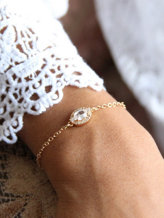 Piotr bijou mariage bracelet zirconium ovale