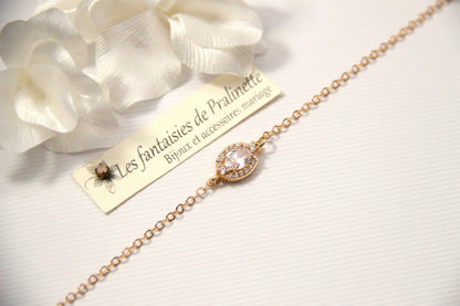 Piotr bijou mariage bracelet zirconium ovale