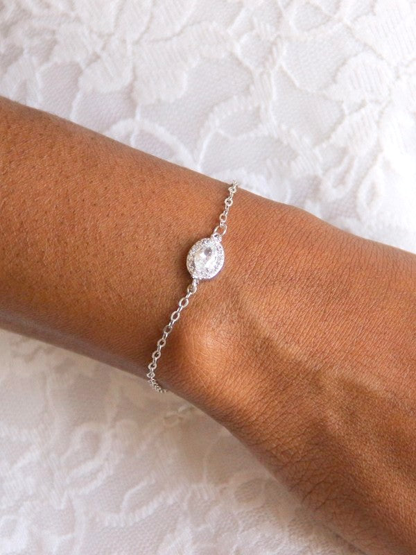 Piotr bijou mariage bracelet zirconium ovale
