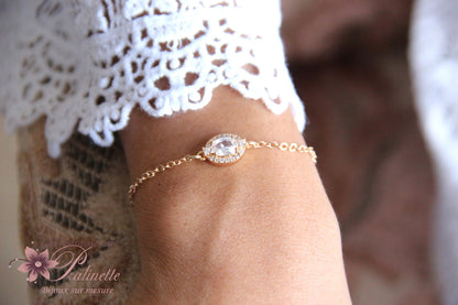 Piotr bijou mariage bracelet zirconium ovale