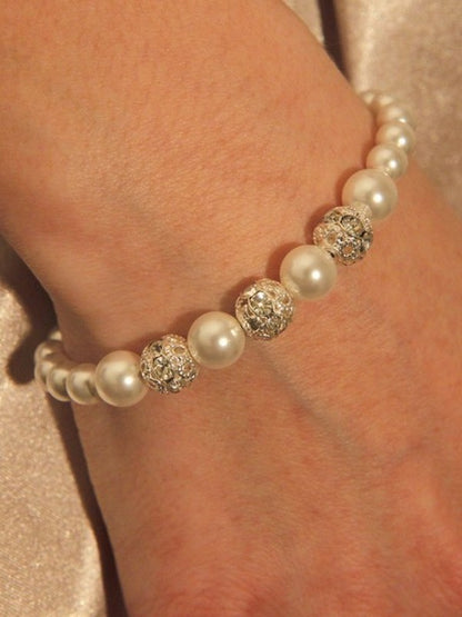 Bracelet Ophélia de mariage perles et cristal strass
