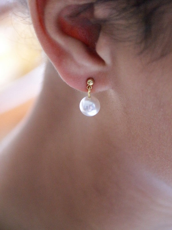 Boucles d'oreilles mariage clous puces perles Anita - Stany
