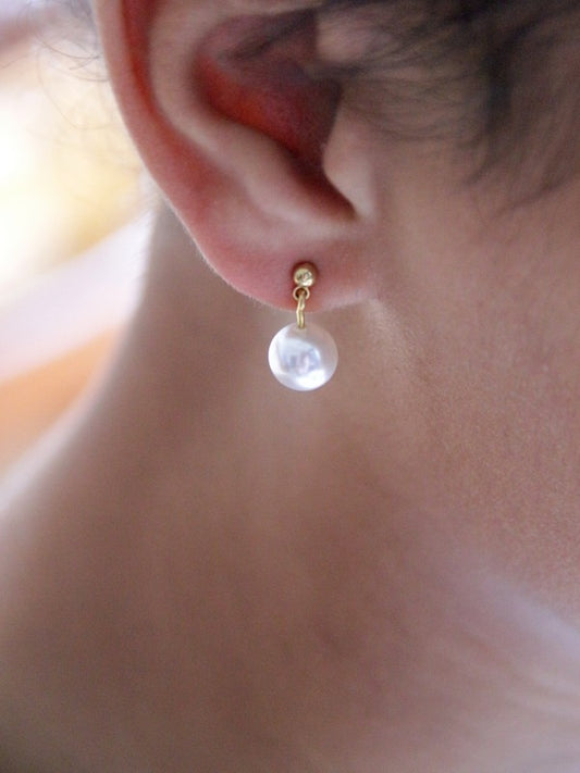 Boucles d'oreilles mariage clous puces perles Anita - Stany