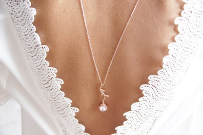 Cédia collier mariage sautoir de dos rose gold