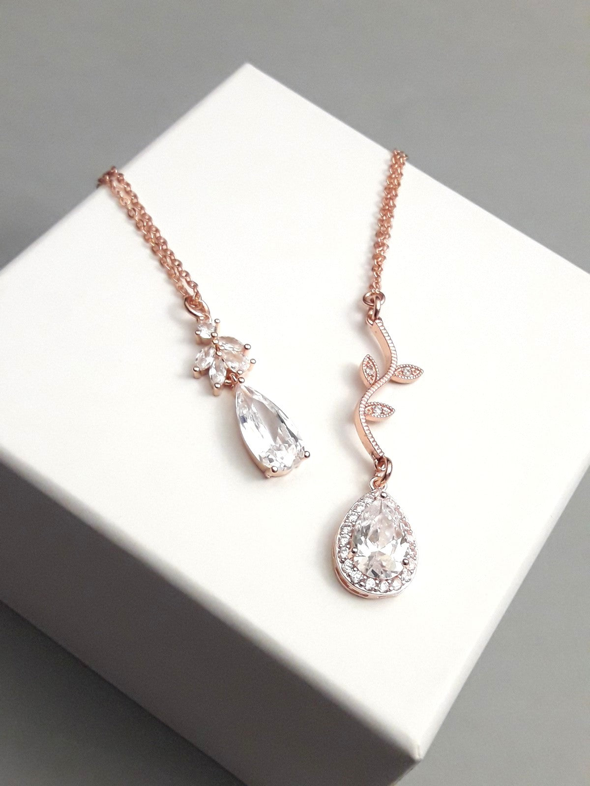 Cédia collier mariage sautoir de dos rose gold