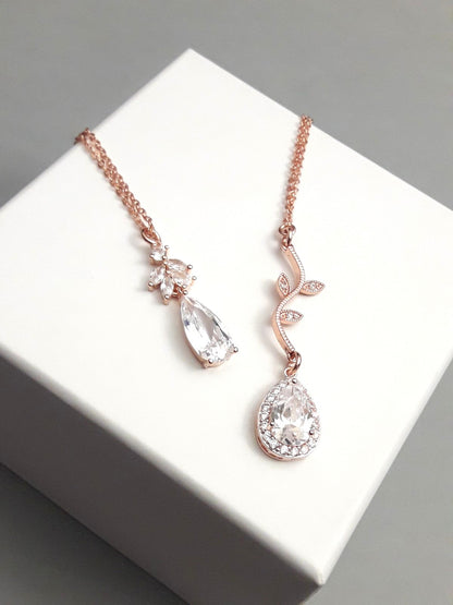 Cédia collier mariage sautoir de dos rose gold