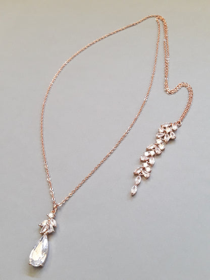Collier de dos mariage Naelle rose gold