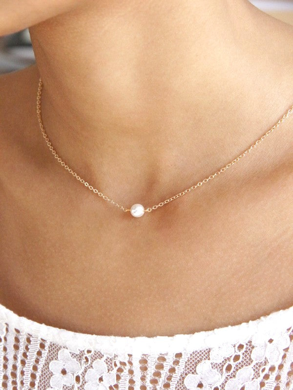 Collier de mariage perle minimaliste